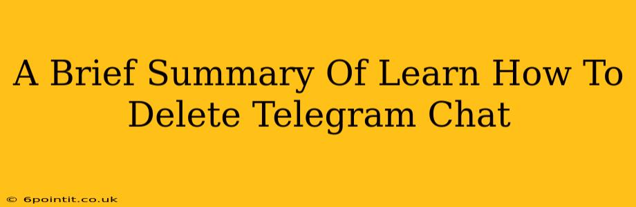 A Brief Summary Of Learn How To Delete Telegram Chat