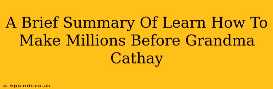 A Brief Summary Of Learn How To Make Millions Before Grandma Cathay