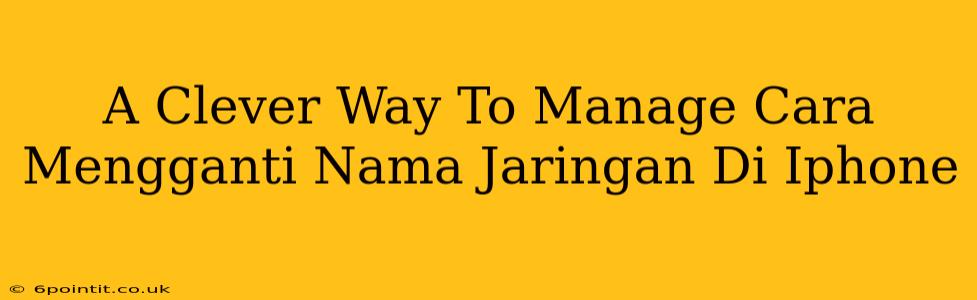 A Clever Way To Manage Cara Mengganti Nama Jaringan Di Iphone