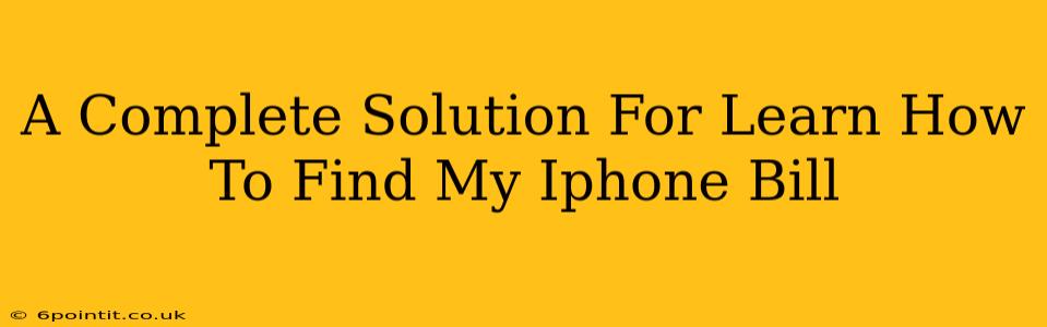 A Complete Solution For Learn How To Find My Iphone Bill