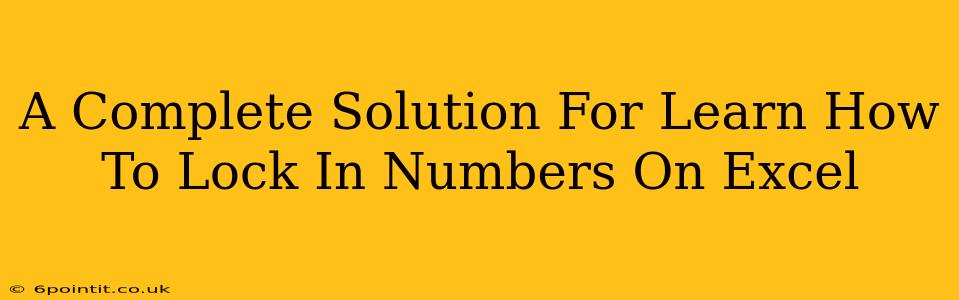 A Complete Solution For Learn How To Lock In Numbers On Excel