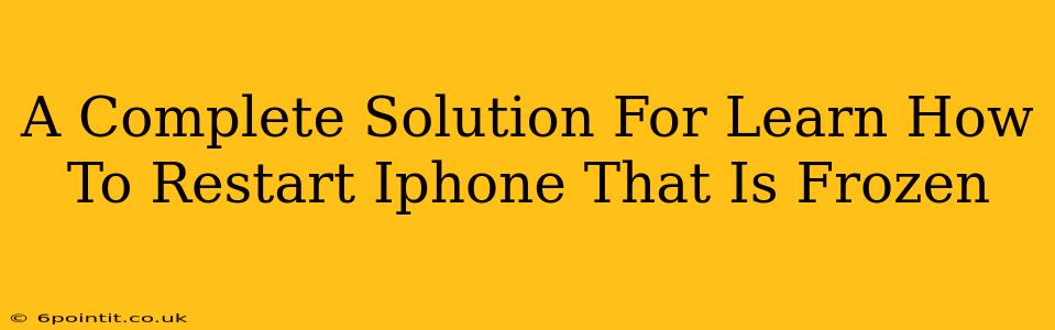 A Complete Solution For Learn How To Restart Iphone That Is Frozen