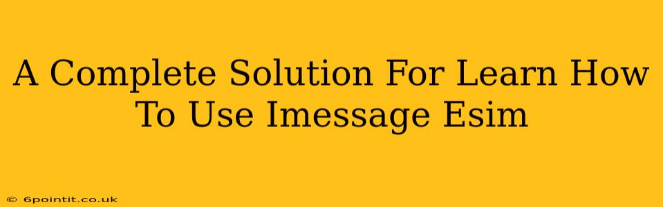 A Complete Solution For Learn How To Use Imessage Esim