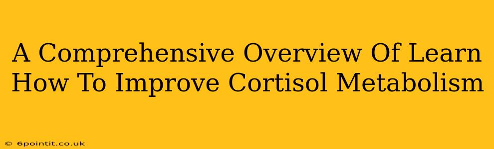 A Comprehensive Overview Of Learn How To Improve Cortisol Metabolism