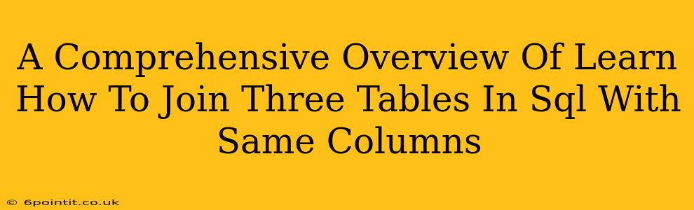 A Comprehensive Overview Of Learn How To Join Three Tables In Sql With Same Columns