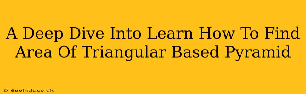 A Deep Dive Into Learn How To Find Area Of Triangular Based Pyramid