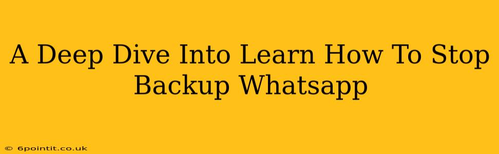 A Deep Dive Into Learn How To Stop Backup Whatsapp