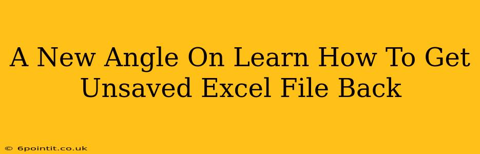 A New Angle On Learn How To Get Unsaved Excel File Back