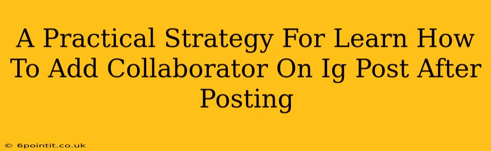 A Practical Strategy For Learn How To Add Collaborator On Ig Post After Posting