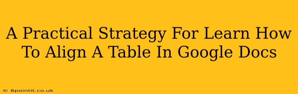 A Practical Strategy For Learn How To Align A Table In Google Docs