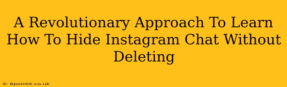 A Revolutionary Approach To Learn How To Hide Instagram Chat Without Deleting