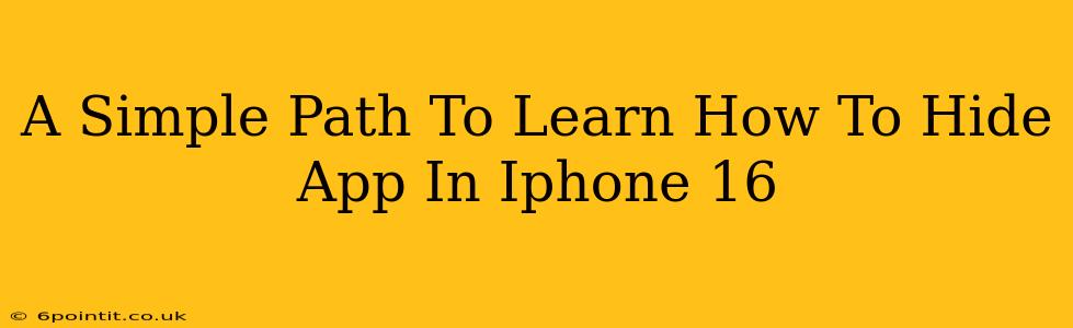 A Simple Path To Learn How To Hide App In Iphone 16