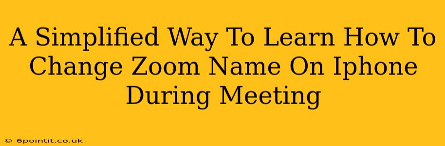 A Simplified Way To Learn How To Change Zoom Name On Iphone During Meeting