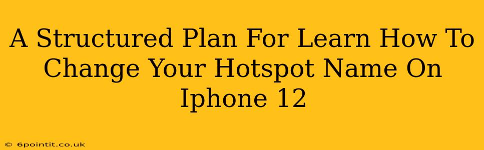 A Structured Plan For Learn How To Change Your Hotspot Name On Iphone 12