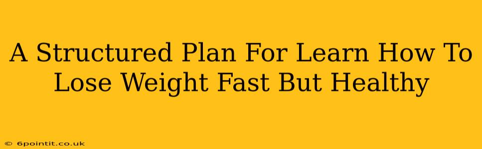 A Structured Plan For Learn How To Lose Weight Fast But Healthy