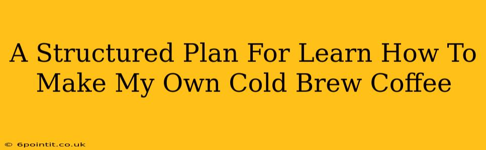 A Structured Plan For Learn How To Make My Own Cold Brew Coffee