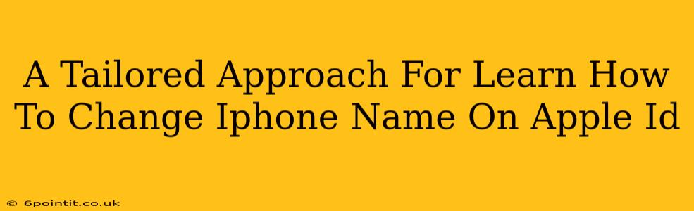 A Tailored Approach For Learn How To Change Iphone Name On Apple Id