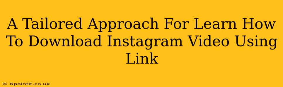 A Tailored Approach For Learn How To Download Instagram Video Using Link