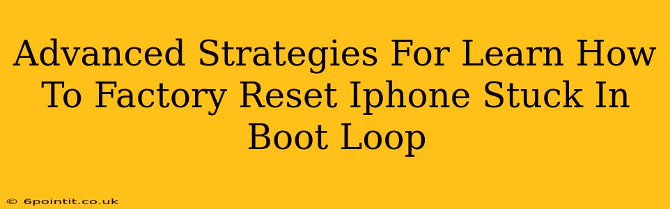 Advanced Strategies For Learn How To Factory Reset Iphone Stuck In Boot Loop