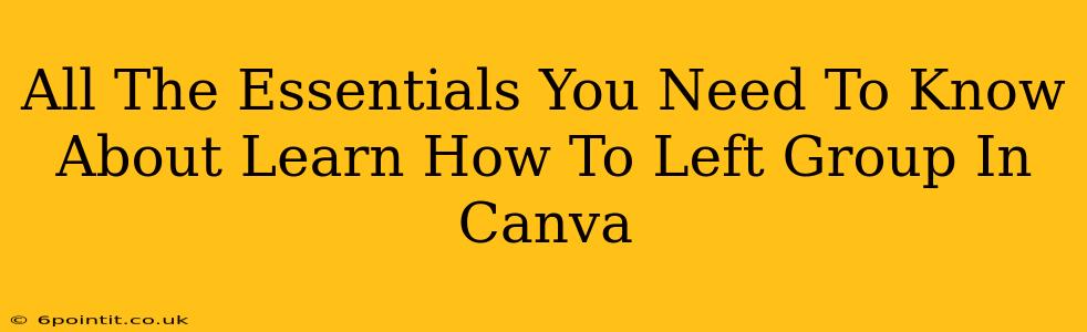 All The Essentials You Need To Know About Learn How To Left Group In Canva