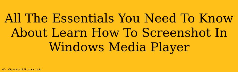 All The Essentials You Need To Know About Learn How To Screenshot In Windows Media Player