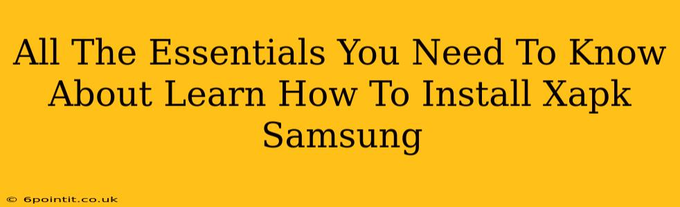 All The Essentials You Need To Know About Learn How To Install Xapk Samsung