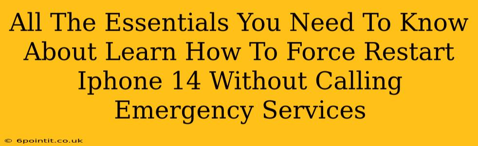 All The Essentials You Need To Know About Learn How To Force Restart Iphone 14 Without Calling Emergency Services