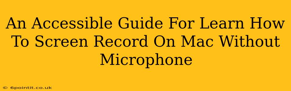 An Accessible Guide For Learn How To Screen Record On Mac Without Microphone