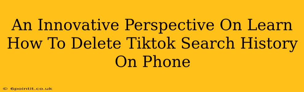 An Innovative Perspective On Learn How To Delete Tiktok Search History On Phone