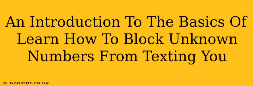 An Introduction To The Basics Of Learn How To Block Unknown Numbers From Texting You