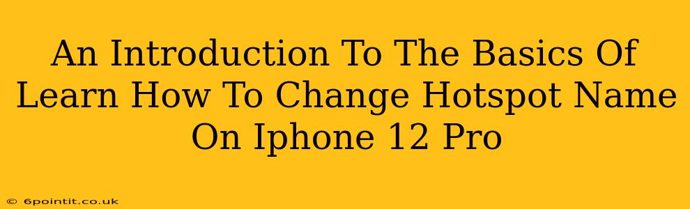 An Introduction To The Basics Of Learn How To Change Hotspot Name On Iphone 12 Pro