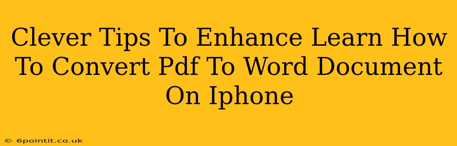 Clever Tips To Enhance Learn How To Convert Pdf To Word Document On Iphone