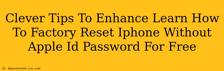 Clever Tips To Enhance Learn How To Factory Reset Iphone Without Apple Id Password For Free