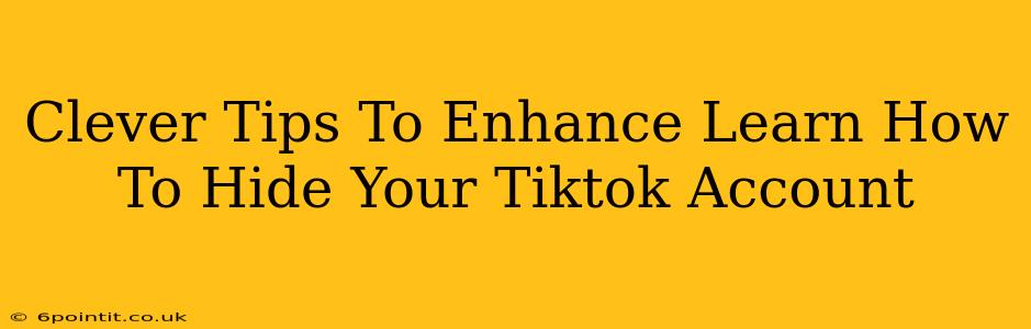 Clever Tips To Enhance Learn How To Hide Your Tiktok Account