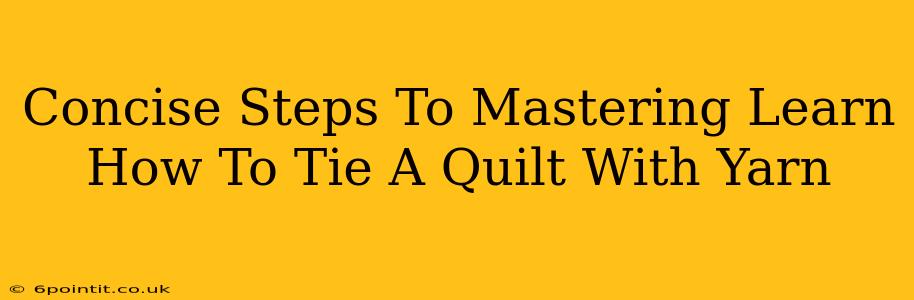 Concise Steps To Mastering Learn How To Tie A Quilt With Yarn