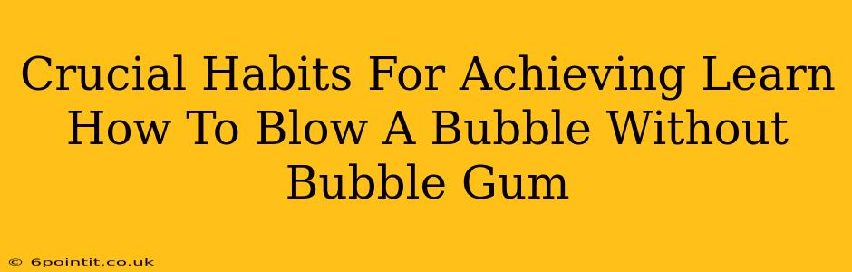 Crucial Habits For Achieving Learn How To Blow A Bubble Without Bubble Gum