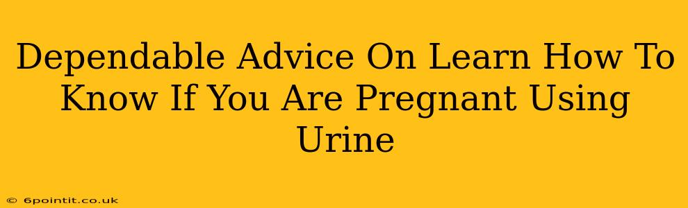 Dependable Advice On Learn How To Know If You Are Pregnant Using Urine