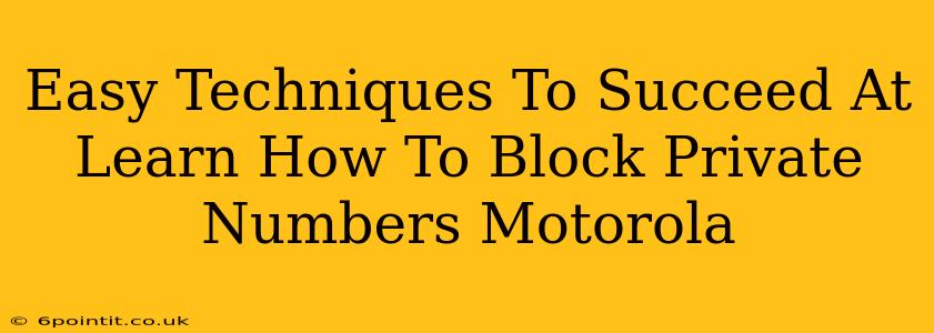 Easy Techniques To Succeed At Learn How To Block Private Numbers Motorola