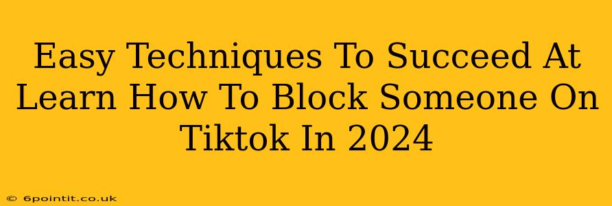 Easy Techniques To Succeed At Learn How To Block Someone On Tiktok In 2024