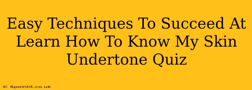 Easy Techniques To Succeed At Learn How To Know My Skin Undertone Quiz