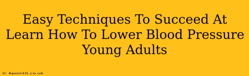 Easy Techniques To Succeed At Learn How To Lower Blood Pressure Young Adults