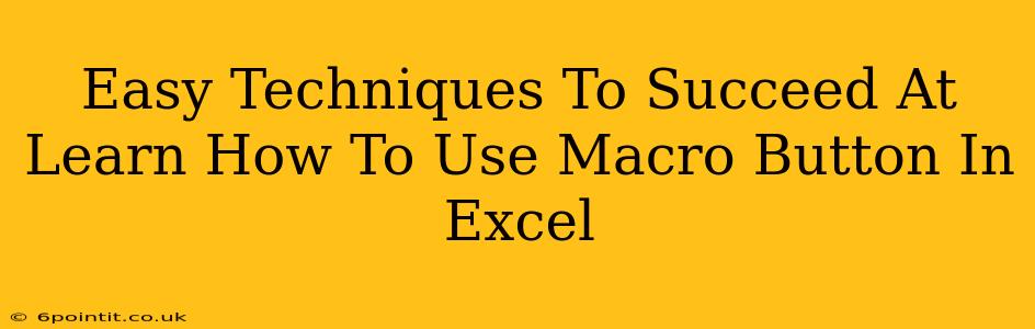 Easy Techniques To Succeed At Learn How To Use Macro Button In Excel