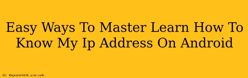 Easy Ways To Master Learn How To Know My Ip Address On Android