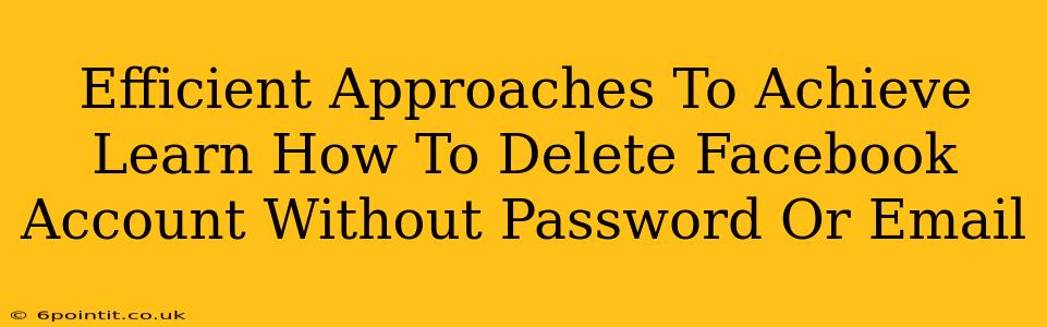 Efficient Approaches To Achieve Learn How To Delete Facebook Account Without Password Or Email