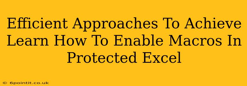 Efficient Approaches To Achieve Learn How To Enable Macros In Protected Excel