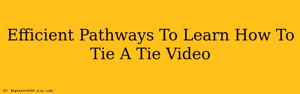 Efficient Pathways To Learn How To Tie A Tie Video