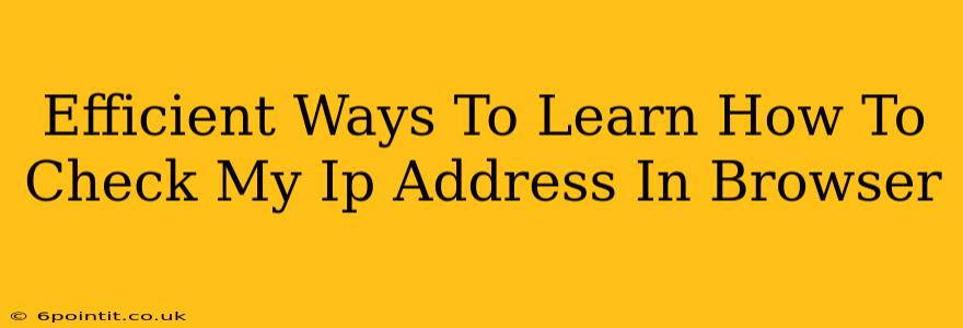 Efficient Ways To Learn How To Check My Ip Address In Browser