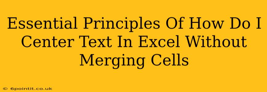 Essential Principles Of How Do I Center Text In Excel Without Merging Cells