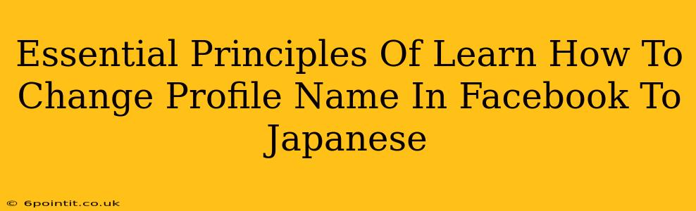 Essential Principles Of Learn How To Change Profile Name In Facebook To Japanese