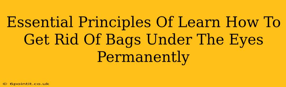 Essential Principles Of Learn How To Get Rid Of Bags Under The Eyes Permanently